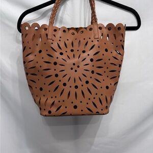 Chico's Tan Laser-Cut Tote Bag